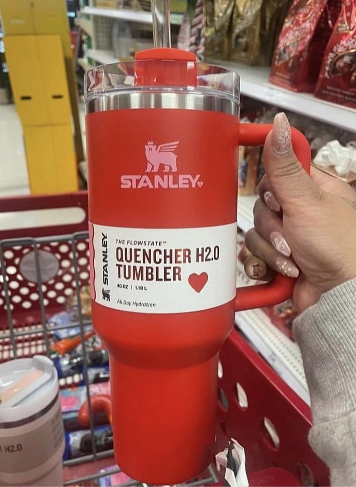 Stanley Quencher H2.0 FlowState Stainless Steel Vacuum Insulated Tumbler with Lid and Straw for Water, Iced Tea or Coffee, Smoothie and More, 40 oz, Red - Image 4