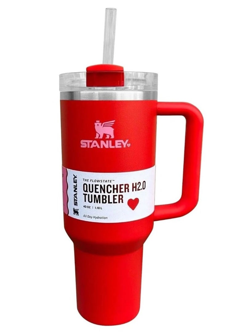 Stanley Quencher H2.0 FlowState Stainless Steel Vacuum Insulated Tumbler with Lid and Straw for Water, Iced Tea or Coffee, Smoothie and More, 40 oz, Red - Image 1