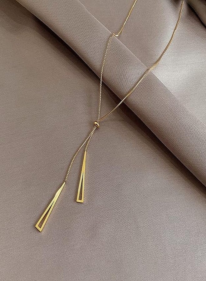 MEENAZ pendant necklace for women Love necklace for woman Gold Long Tie chains for women stylish/Locket Jewellery Set for Women Anti tarnish jewelry |Stainless Steel Valentine Gifts Girlfriend-97 - Image 5