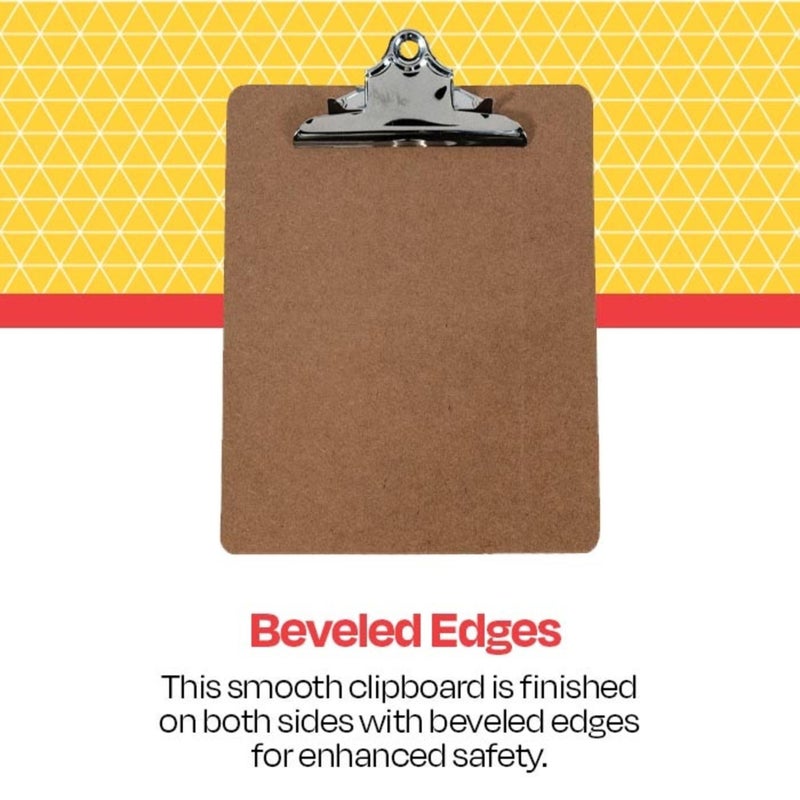 School Smart Hardwood Clipboard - Letter Size Bright Nickel 9 X 12-1/2 in - Image 2
