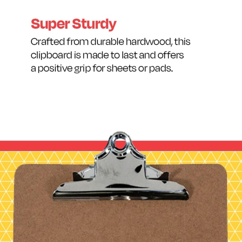 School Smart Hardwood Clipboard - Letter Size Bright Nickel 9 X 12-1/2 in - Image 3