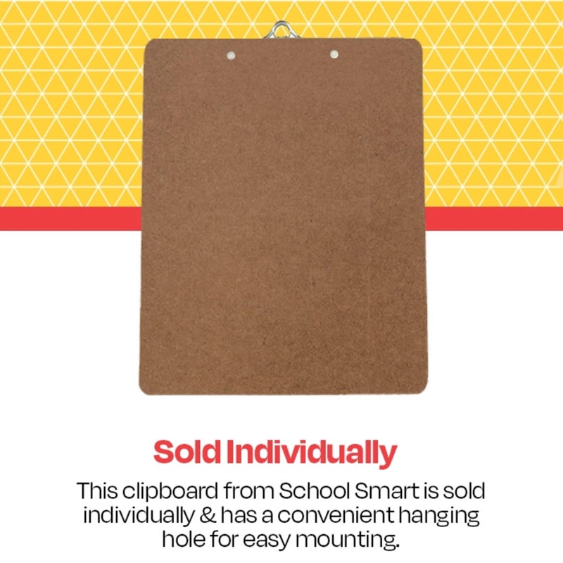School Smart Hardwood Clipboard - Letter Size Bright Nickel 9 X 12-1/2 in - Image 4
