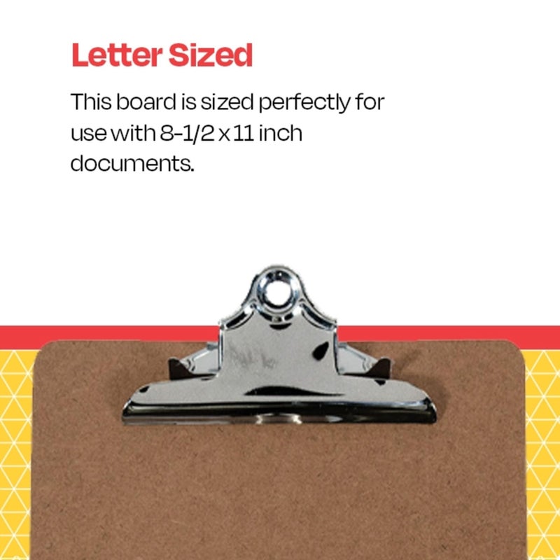 School Smart Hardwood Clipboard - Letter Size Bright Nickel 9 X 12-1/2 in - Image 5