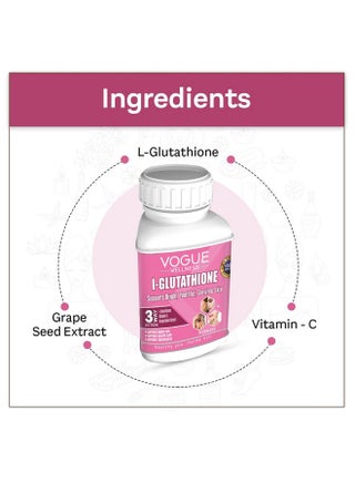 glutathione grape seed & vitamin c Vogue Vogue Wellness L Tablets with C, E, Extract | Radiant & Glowing Skin Glowing Supplement | Reduces skin pigmentation | Free Radical Fighter (2) | Best Price KSA Ruptured Patellar Tendon - brightening face moisturizer Volume:Single 600mg vial