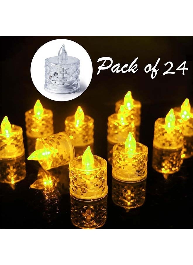 Yoawllty 24 Packs Flameless LED Tea Lights Candles Battery Operated, Electric Candles Tea Lights for Votive, Aniversary, Wedding Centerpiece Table Decor  - Image 1