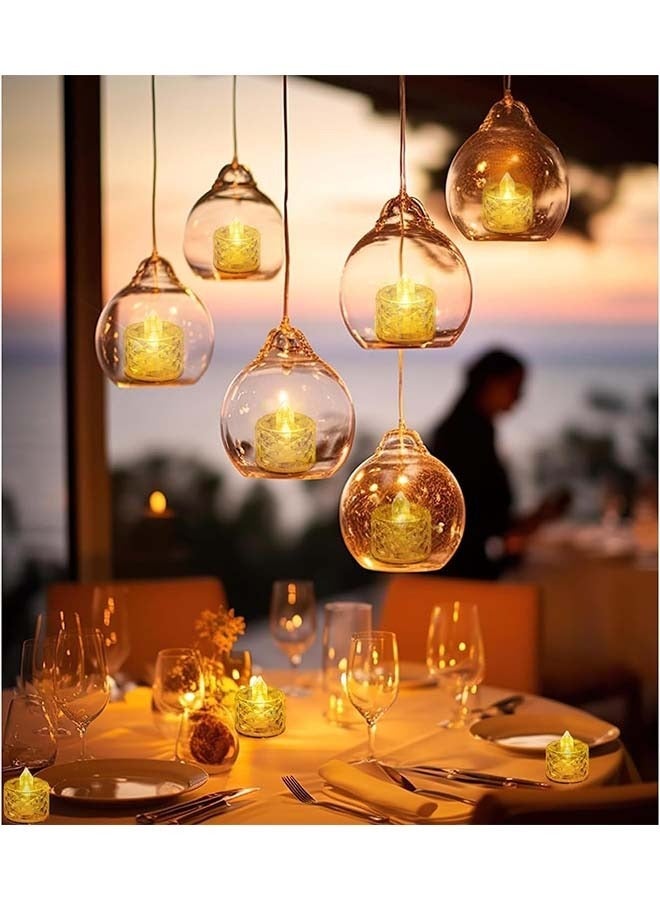 24 Packs Flameless LED Tea Lights Candles Battery Operated, Electric Candles Tea Lights for Votive, Aniversary, Wedding Centerpiece Table Decor