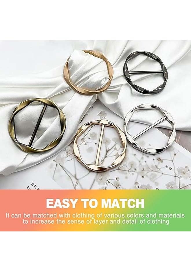 12PCS Scarf Ring Clips Waist Buckle Clip T-Shirt Tie Pin Clip for Women Fashion Metal Circle Buckle for Clothes Hat Belt Decor - Image 5