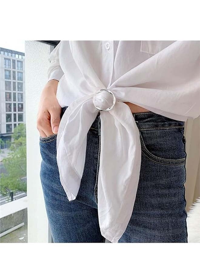12PCS Scarf Ring Clips Waist Buckle Clip T-Shirt Tie Pin Clip for Women Fashion Metal Circle Buckle for Clothes Hat Belt Decor - Image 4