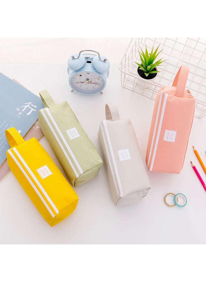 HELPS New Creative Double-layer Large Capacity Portable Pencil Case Simple Oxford Cloth Double Zipper Pencil Case Stationery Bag Stationery Box - Image 2