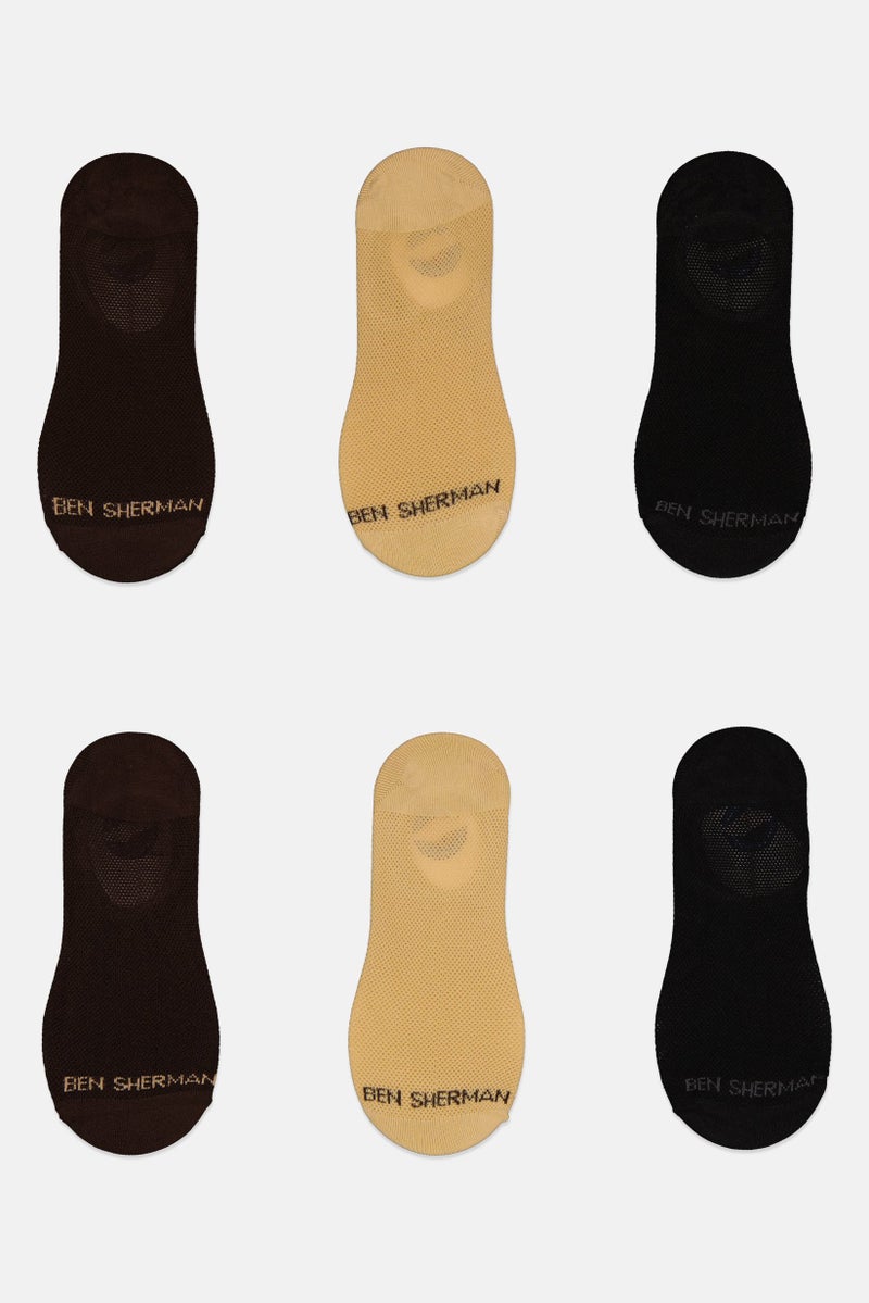 Ben Sherman Men 6 Pairs Brand Logo Silicone Heel Socks, Multicolor  - Image 2