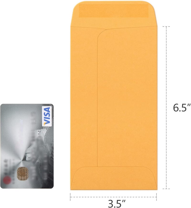 ValBox 3.5x6.5 Money Envelopes, Brown Kraft #7 Coin Envelopes, Small Parts Envelope with Gummed Flap for Seed, Cash, Budgeting (Pack of 100) - Image 2