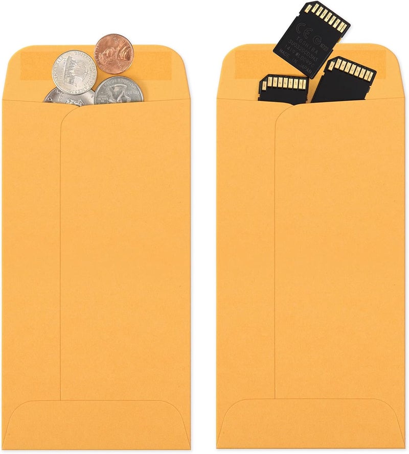 ValBox 3.5x6.5 Money Envelopes, Brown Kraft #7 Coin Envelopes, Small Parts Envelope with Gummed Flap for Seed, Cash, Budgeting (Pack of 100) - Image 4