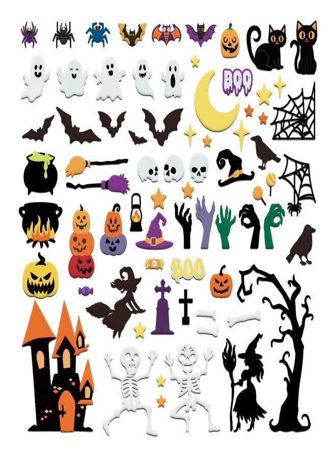 BEUNITONE Halloween Felt Board 73 Pcs Felt Pumpkins Crafts and Kits Witch Skull Party Favors for Halloween Indoors Outdoors Party Hanging Decor for Family DIY Crafts - Image 1