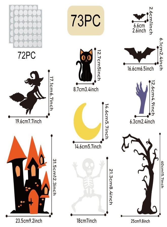 BEUNITONE Halloween Felt Board 73 Pcs Felt Pumpkins Crafts and Kits Witch Skull Party Favors for Halloween Indoors Outdoors Party Hanging Decor for Family DIY Crafts - Image 4