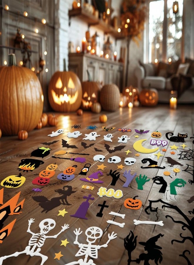 BEUNITONE Halloween Felt Board 73 Pcs Felt Pumpkins Crafts and Kits Witch Skull Party Favors for Halloween Indoors Outdoors Party Hanging Decor for Family DIY Crafts - Image 3
