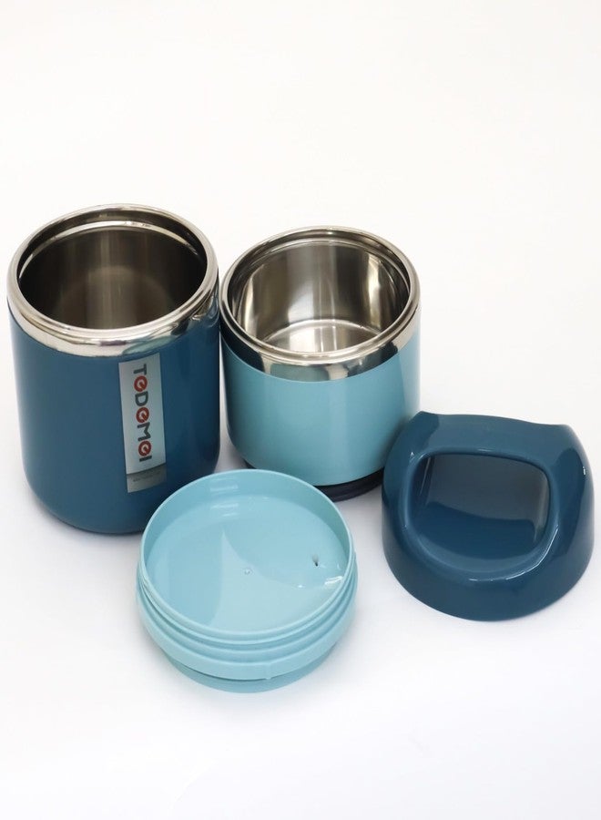 TEDEMEI Two Layers Lunch Box 930ML, Stainless Steel, Available in Green/Blue/Pink Color - Image 4