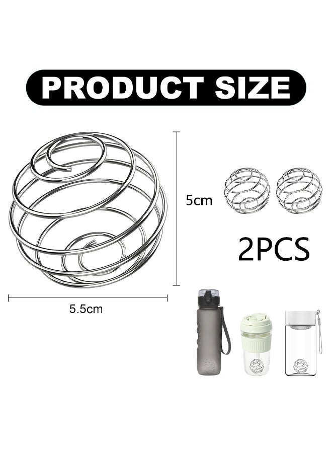 2Pcs Stainless Steel Bottle Mixer Ball, Shaker Balls, Protein Shaker Ball, Blender Balls for Mixer Bottles, Wire Whisk Ball, Mixing Balls for Protein Shakes Formula - Image 2