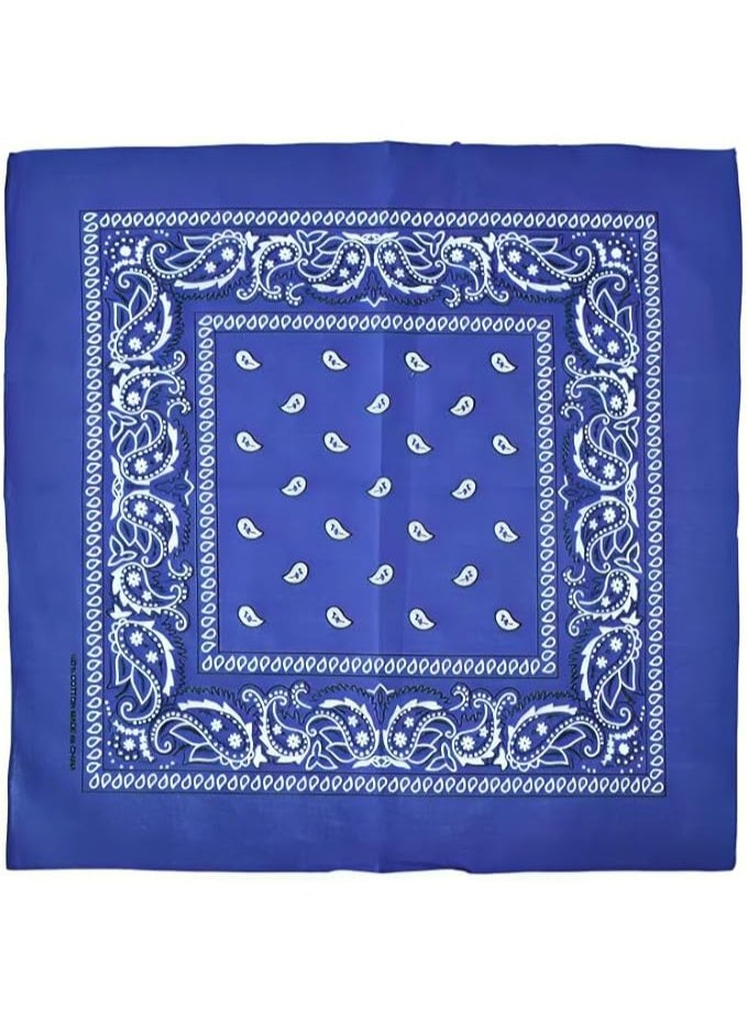 باندانا باللون الأزرق – وشاح رأس متعدد الاستخدامات، لف الرقبة، غطاء وجه، مناديل – للجنسين - Image 1