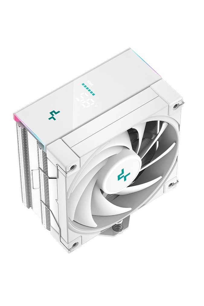 DEEPCOOL AK400 Digital WH CPU Air Cooler, 120mm FDB PWM Fan, Real-Time LCD Display for CPU Temperature & Usage, ARGB Lighting, 220W TDP, LGA1851/1700/1200/115x & AM5/AM4 Compatible, Quiet High-Performance Cooling, White | R-AK400-WHADMN-G  - Image 4