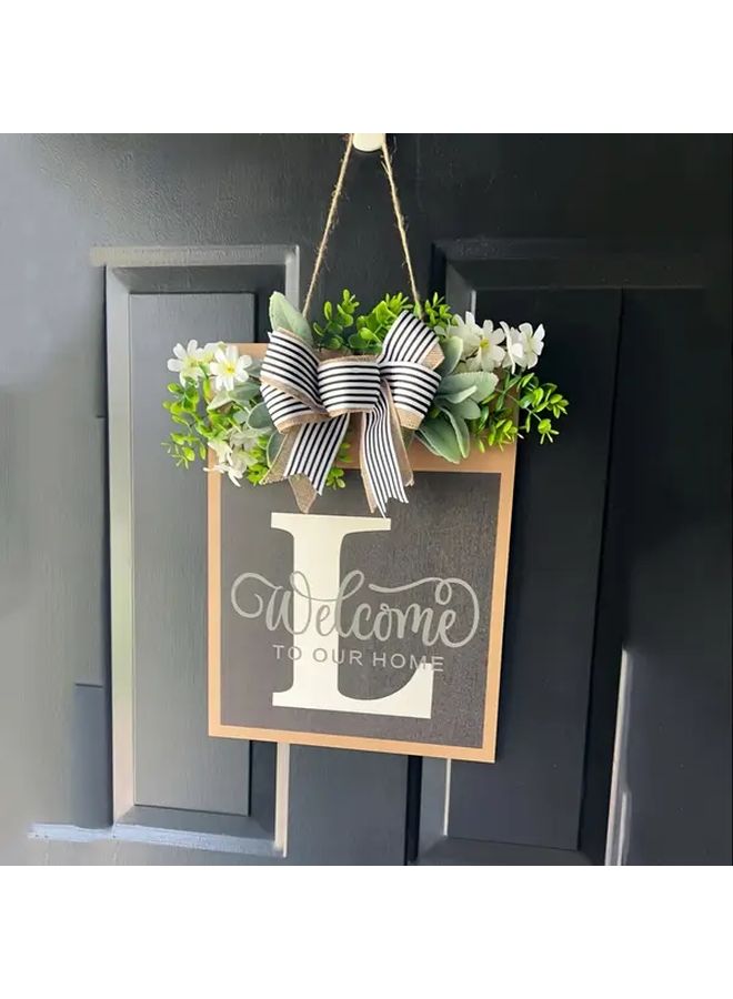 Rustic Wooden Family Name Wreath All Season Front Door Wall Decoration Gift - Image 4