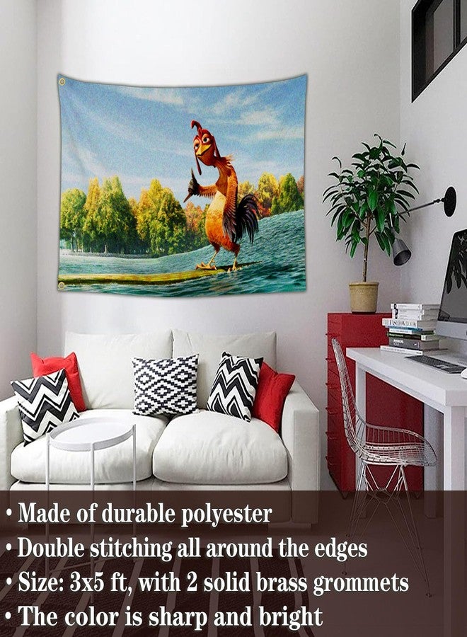 Cuiliqun Chicken Flag 3x5 Ft Funny Tapestry Flags for Bedroom Room Guys College Dorm Double Sided Cool Meme Flags Banners for Room Wall Art Decor - Image 2