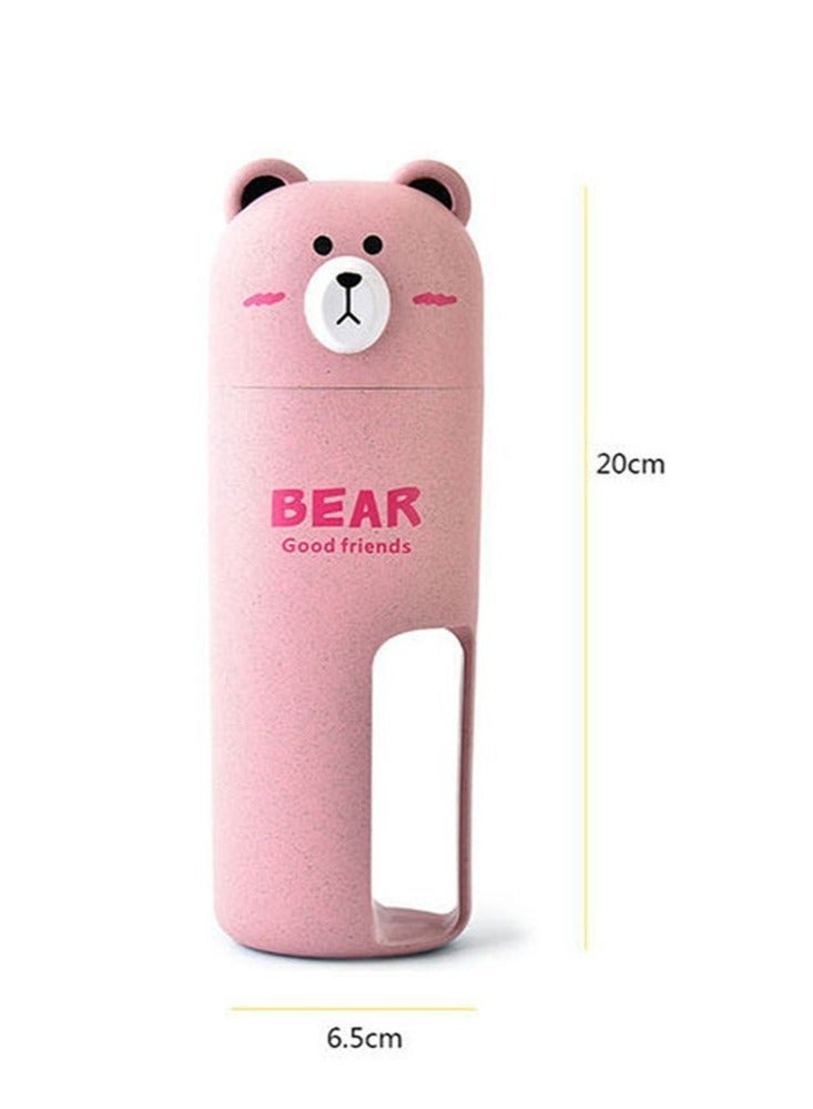 Excefore Travel Toothbrush holder and toothbrush Set, Bear Portable Business Wash Cup Holder, Toothbrush Storage Box Very Suitble for Family, Camping(green) - Image 2
