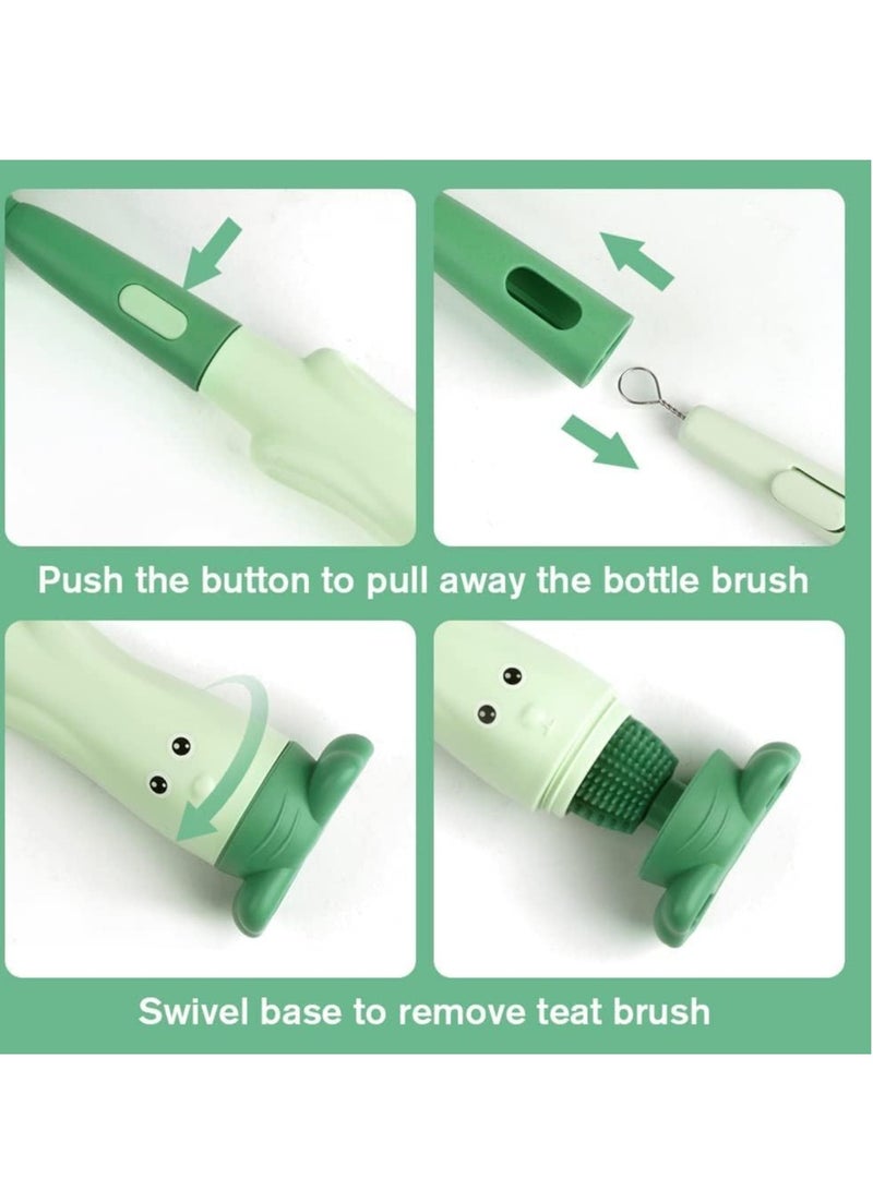 Excefore Baby Bottle Brush, 3 in 1Baby Bottle Cleaning Kit, Pacifier Brush, Straw Brush, Long Handle Cleaning Tool, Food Grade Silicone, for Cleaning Water Bottles Baby Bottles Glass Cup Thermoses  - Image 4