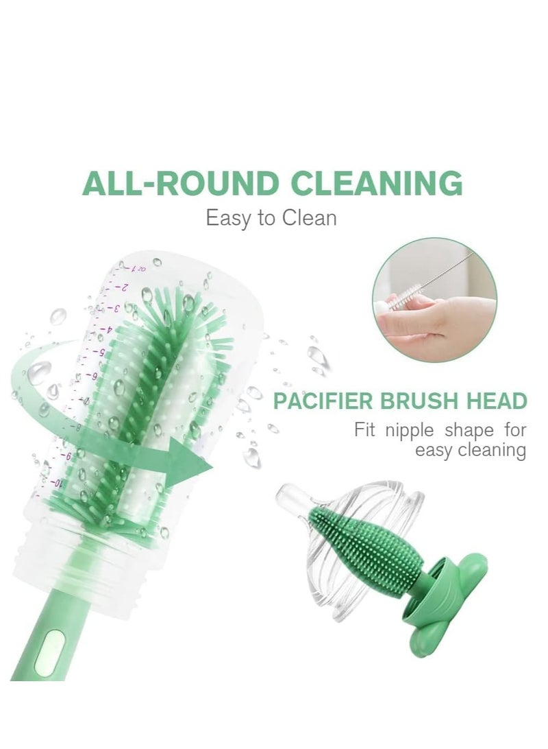 Excefore Baby Bottle Brush, 3 in 1Baby Bottle Cleaning Kit, Pacifier Brush, Straw Brush, Long Handle Cleaning Tool, Food Grade Silicone, for Cleaning Water Bottles Baby Bottles Glass Cup Thermoses  - Image 2