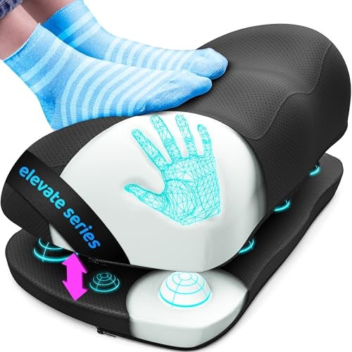 Everlasting Comfort Elevate Series by Everlasting Comfort Adjustable Cloud Foot Rest for Under Desk at Work with Pressure Point Nodes Comfortable Memory Foam Office Foot Stool Desk Pillow Gaming Home Accessories - Image 1