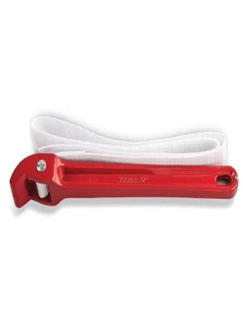 RACO RACO Strap Wrench 8 inch with White Color Nylon Belt & Red Color Aluminium Alloy Handle 
