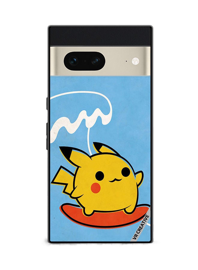 VR CREATIVE Protective Case Cover For Google Pixel 7 Pikachu Surfing 1  Design Multicolour - Image 1