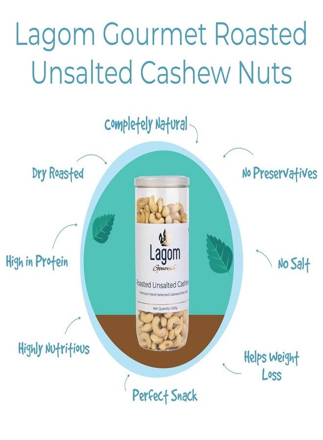 Lagom Gourmet Roasted Unsalted Cashew Nuts 1 kg|No Salt|No Oil Used|Dry Roasted To Perfection|No Preservatives|No Artificial Flavors|Gluten Free|Vegan|Plant Based|Non GmO|Nuts Dry Fruits|Kaju - Image 4
