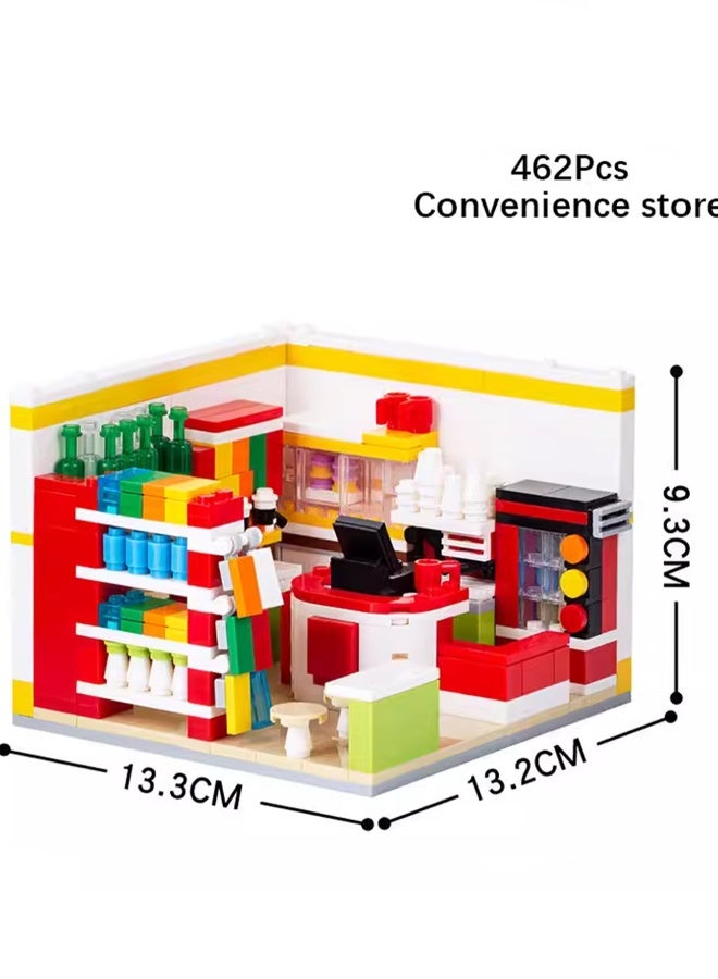 Creative Children's City Family Series Small Particle Puzzle Building Block Toys(Convenience Store 462PCS) - Image 2