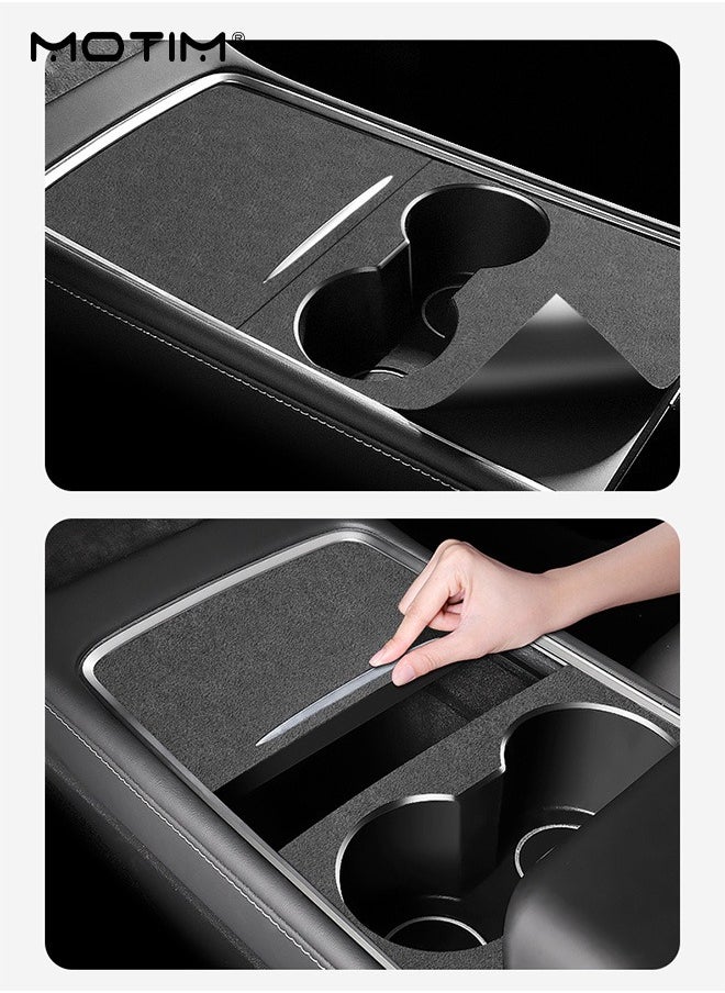 Motim - Center Console Wrap Flim Kit for Tesla Model Y/3 2023 2022 2021, Waterproof Flocked Console Protective Flim, Interior Cover Wrap Decoration for Tesla Accessories - Image 1