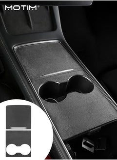 Motim Center Console Wrap Flim Kit for Tesla Model Y/3 2023 2022 2021, Waterproof Flocked Console Protective Flim, Interior Cover Wrap Decoration for Tesla Accessories  - Image 1