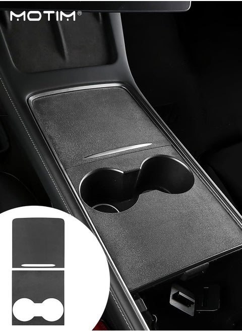 Center Console Wrap Flim Kit for Tesla Model Y/3 2023 2022 2021, Waterproof Flocked Console Protective Flim, Interior Cover Wrap Decoration for Tesla Accessories