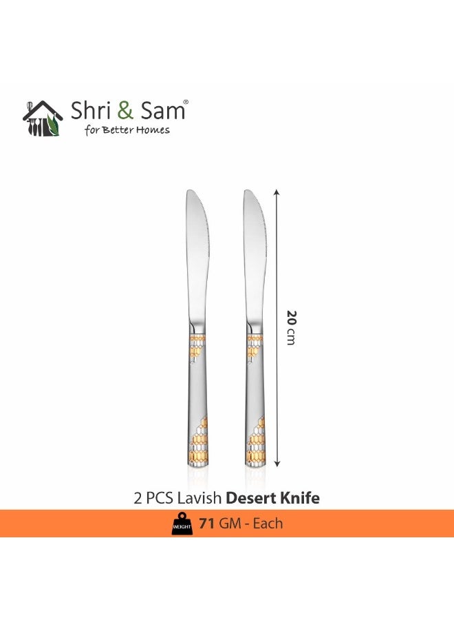 Shri & Sam Stainless Steel Lavish Dessert Knives, 2 Pieces - Image 3