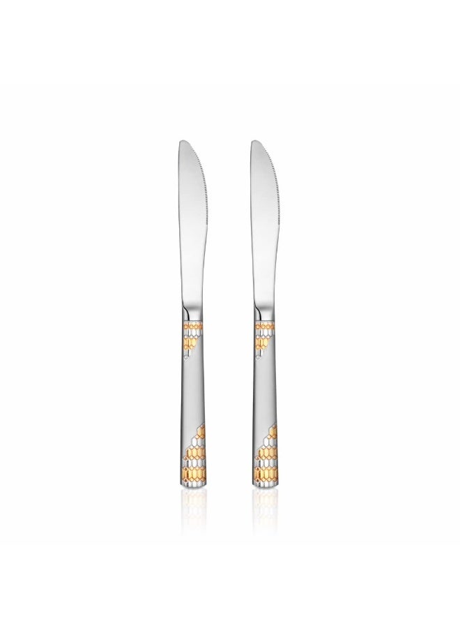 Shri & Sam Stainless Steel Lavish Dessert Knives, 2 Pieces - Image 1