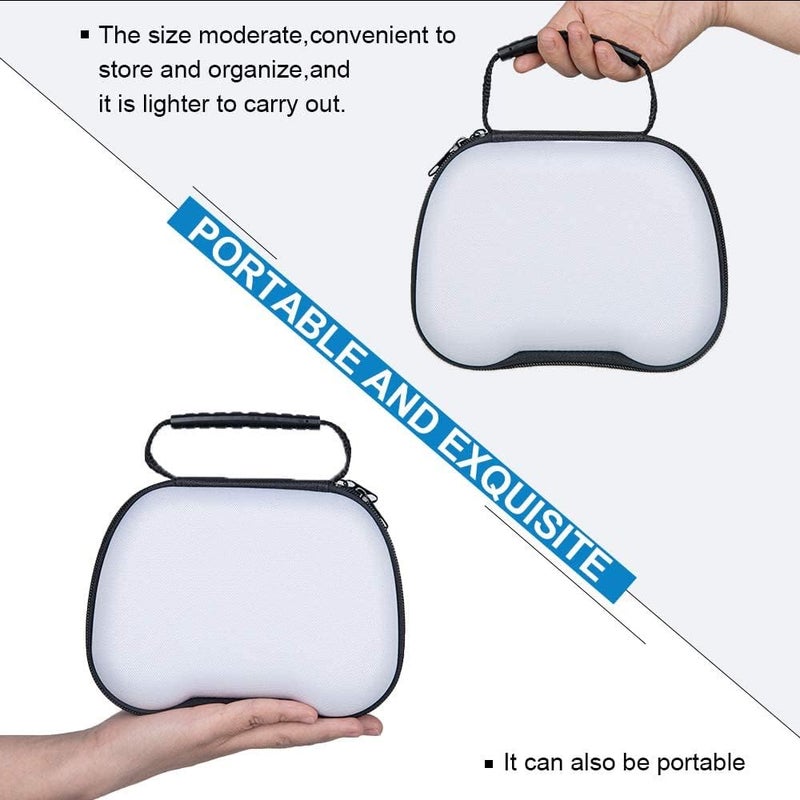 MAKINGTEC Fit for PS5 DualSense Controller Carry Case for PS5 Controller Storage Bag Travel Carrying Case Holder Shockproof Protective Hard Case for 5 DualSense Controller (White+Black) (White) - Image 2