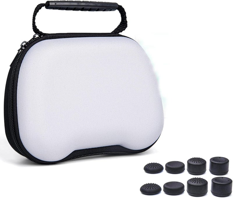 MAKINGTEC Fit for PS5 DualSense Controller Carry Case for PS5 Controller Storage Bag Travel Carrying Case Holder Shockproof Protective Hard Case for 5 DualSense Controller (White+Black) (White) - Image 1