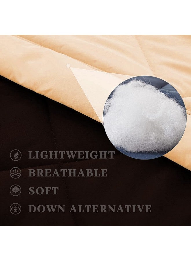 AEROHAVEN 220 GSM Microfiber All-Weather Solid Reversible Comforter AC Quilt Blanket - (Double-90 x100, Coffee Brown and Beige) - Image 5