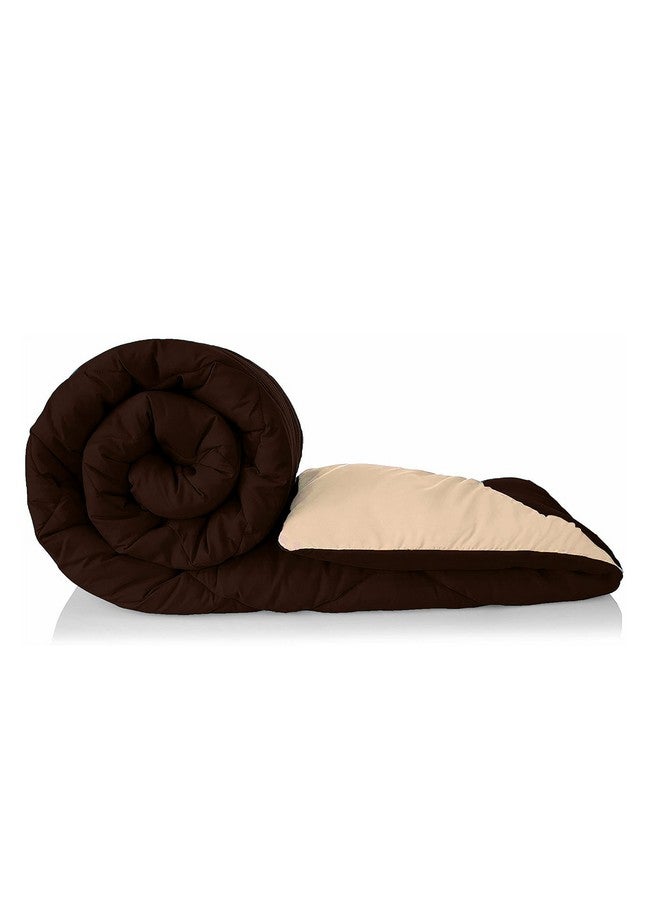 AEROHAVEN 220 GSM Microfiber All-Weather Solid Reversible Comforter AC Quilt Blanket - (Double-90 x100, Coffee Brown and Beige) - Image 2