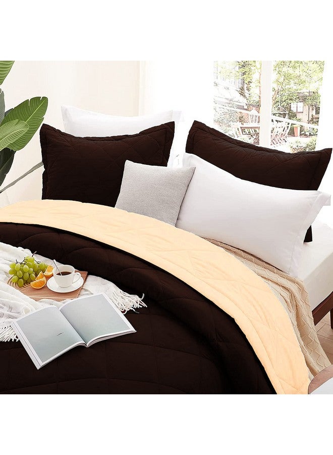 AEROHAVEN 220 GSM Microfiber All-Weather Solid Reversible Comforter AC Quilt Blanket - (Double-90 x100, Coffee Brown and Beige) - Image 3