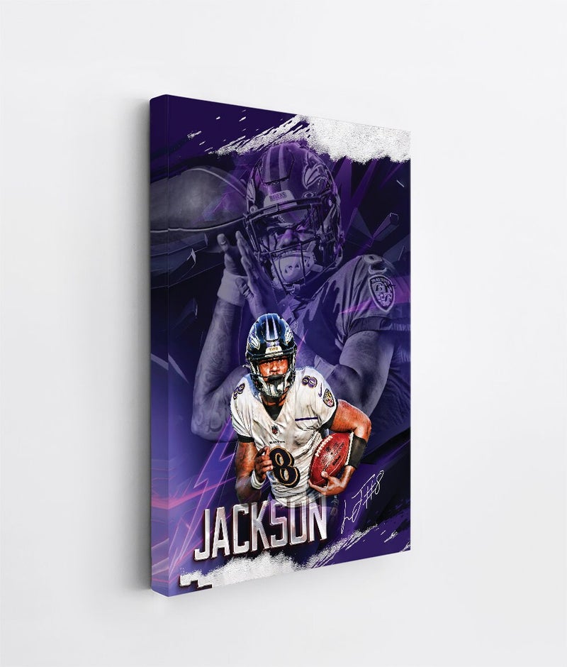 TNESSENTIAL Lamar Jackson Poster Baltimore Ravens Framed Canvas Print Basketball Wall Art Print NFL Artwork Home Decor D75 Birthday Gift - Image 4