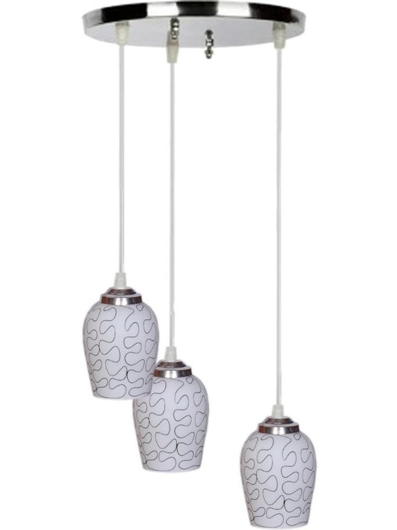 Somil Pendant Hanging Ceiling Lamp for Indoor Lighting, 3 Adjustable Shade in 1 Fixture, Black and White, Height Adjustable (31 X 31 X 100 Cm) - Image 1