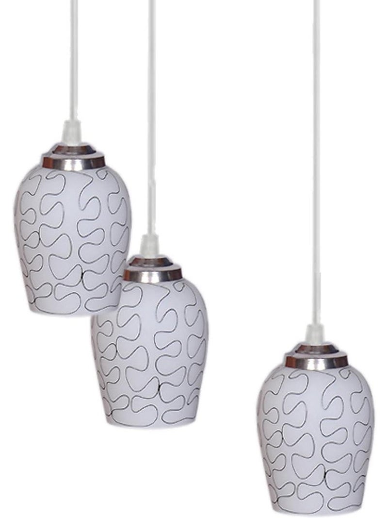 Somil Pendant Hanging Ceiling Lamp for Indoor Lighting, 3 Adjustable Shade in 1 Fixture, Black and White, Height Adjustable (31 X 31 X 100 Cm) - Image 3