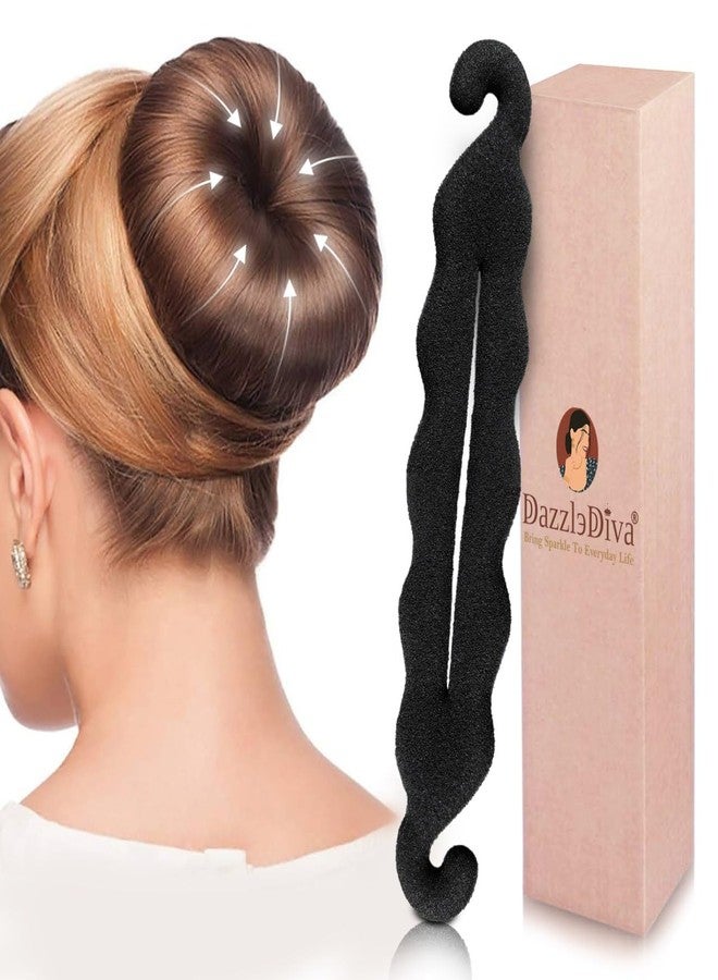 DazzleDiva 1Pc Magic Sponge Hair Bun Maker for Women & Girls - Easy DIY Donut Bun Roller & Puff Hair Styling Tool - Flexible Shaper for Perfect Ballet Buns & Updos - Soft Foam Hair Accessories for Daily Wea 1Pc (Hair Donut) - Image 1