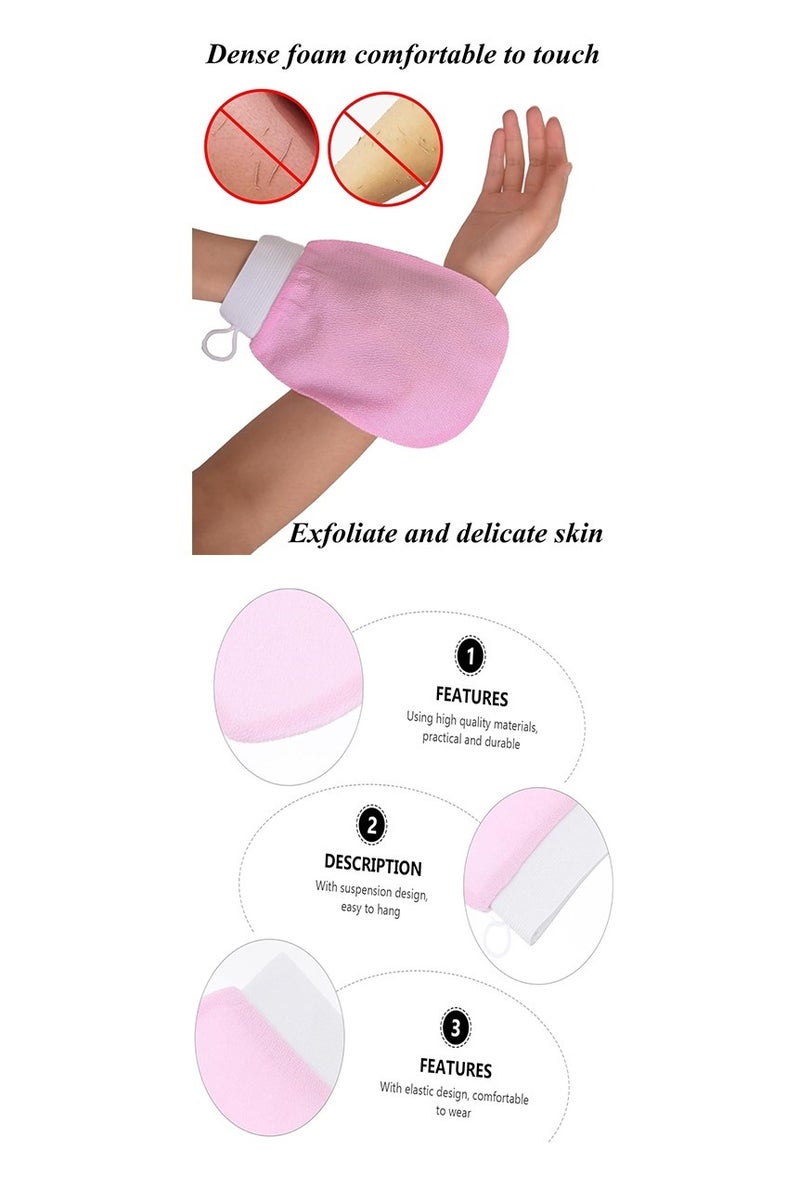 2 Piece Korean Exfoliating Body Glove for Cleaning The Skin Korean Loofah, (Pink+Purple )  - Image 3