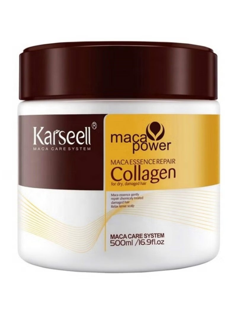 Karseell Collagen Hair Treatment 500ml Deep Repair Conditioning Mask with Argan Oil for Dry Damaged Hair All Hair Types - Image 1