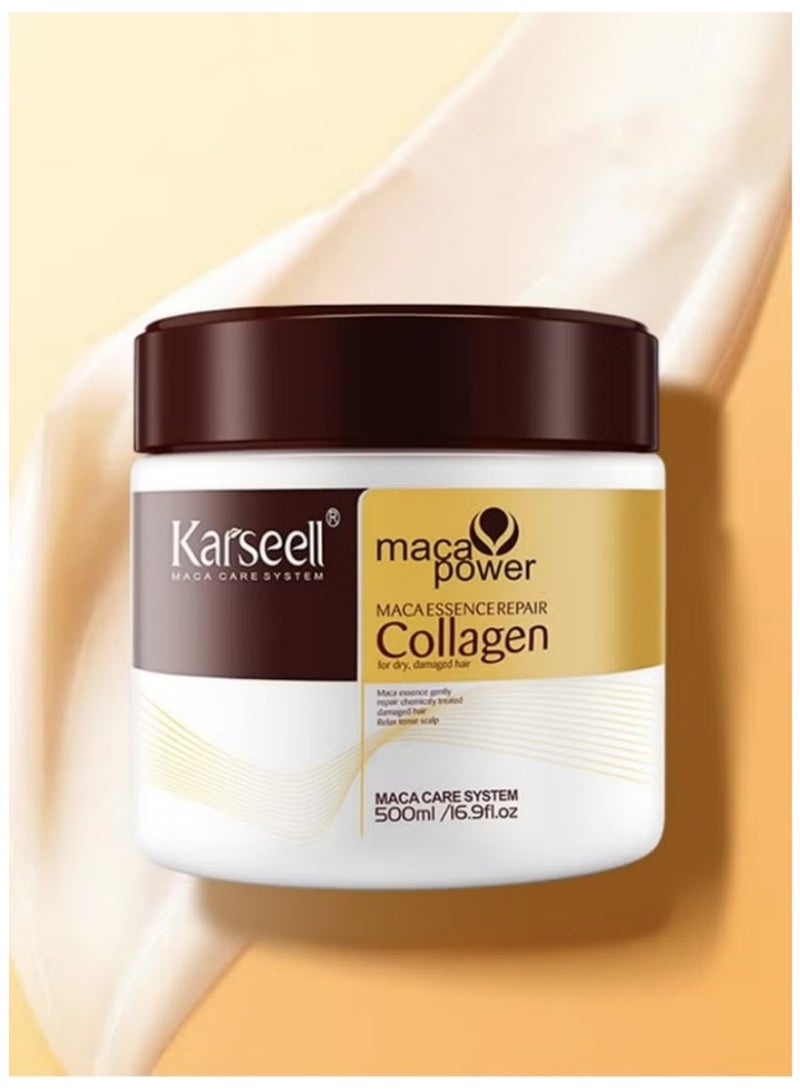 Karseell Collagen Hair Treatment 500ml Deep Repair Conditioning Mask with Argan Oil for Dry Damaged Hair All Hair Types - Image 2